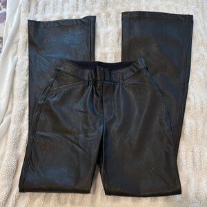 Faux Leather Black Flare Pants